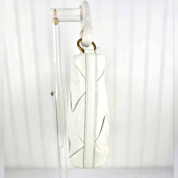 ANTONIO MELANI‎ Leather Elegant White Woven Handbag - Picture 2 of 12